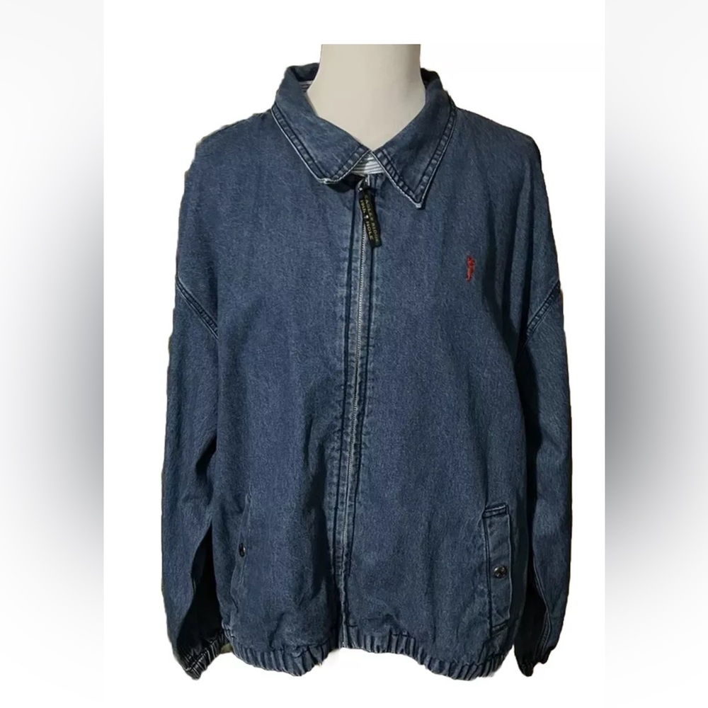 Eagles Ridge 19th Hole Cotton Blue Denim Golf Jacket, Men’s Size L, Preowned